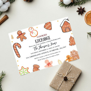 Invitation de la fête d'échange de cookies de Noël