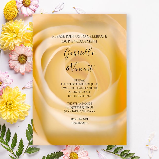 Invitation de la fête d'engagement de la Rose blan (Créateur téléchargé)