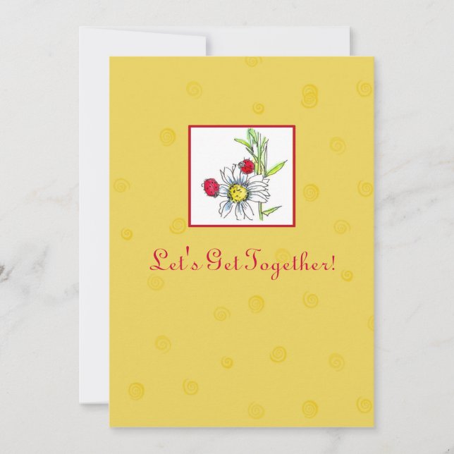 Invitation de la fête des amis Red Ladybug Daisy F (Devant)