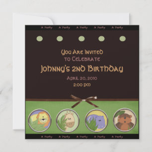 Invitation de la fête des animaux de la Jungle