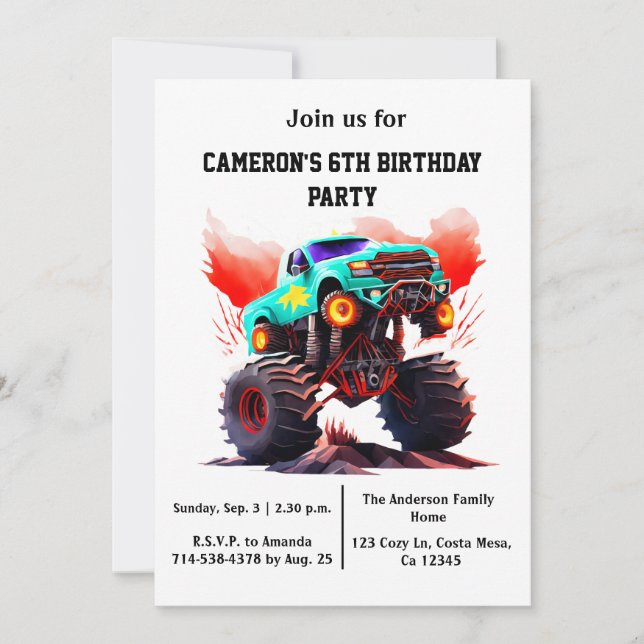 Invitation de la fête des Anniversaires de enfants (Devant)