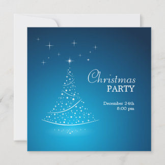 Invitation de la fête des arbres de Noël bleus