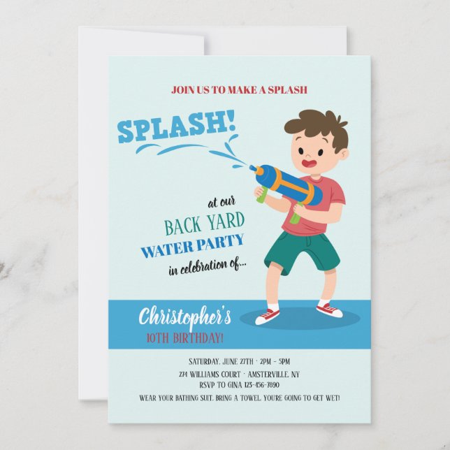 Invitation de la fête des canons à eau (Devant)