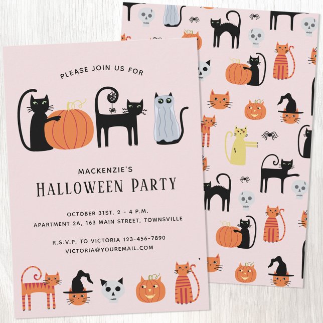 Invitation de la fête des chats d'Halloween (Créateur téléchargé)