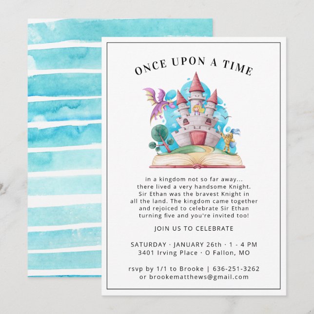 Invitation de la fête des Chevaliers et Dragons (Devant / Derrière)