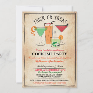 Invitation de la fête des cocktails d'Halloween
