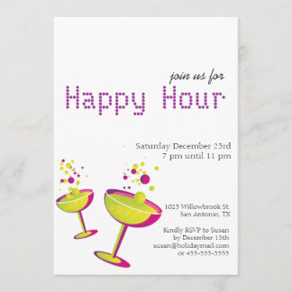Invitation de la fête des cocktails Happy Hour
