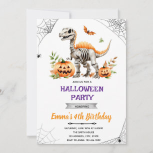 Invitation de la fête des dinosaures d'Halloween