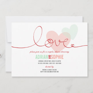 Invitation de la fête des douches des couples amou