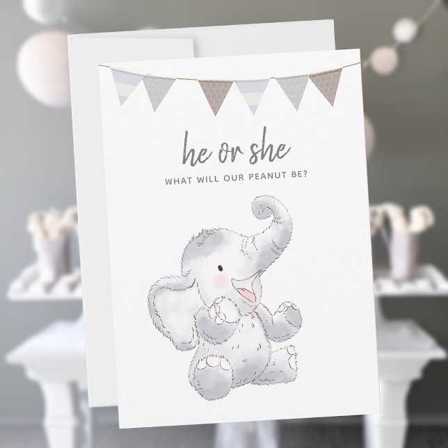 Invitation de la fête des éléphants de bébé modern (Créateur téléchargé)