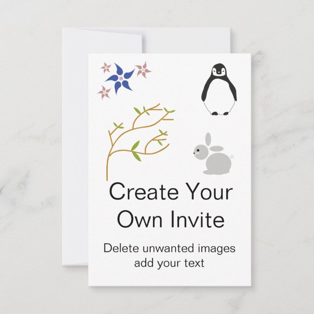 Invitation de la fête des enfants avec pingouin et (Devant)