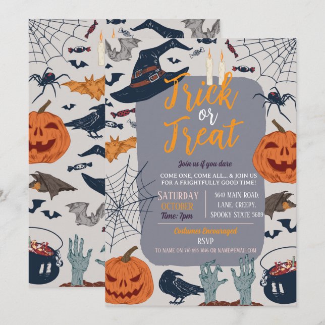 Invitation de la fête des Fantômes Éffrayants d'Ha (Devant / Derrière)