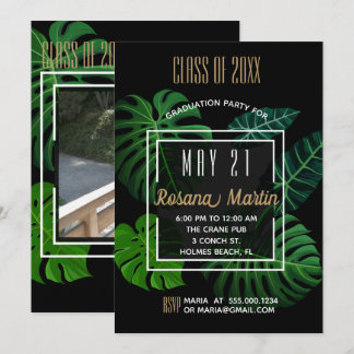 Invitation de la fête des Feuilles tropicaux
