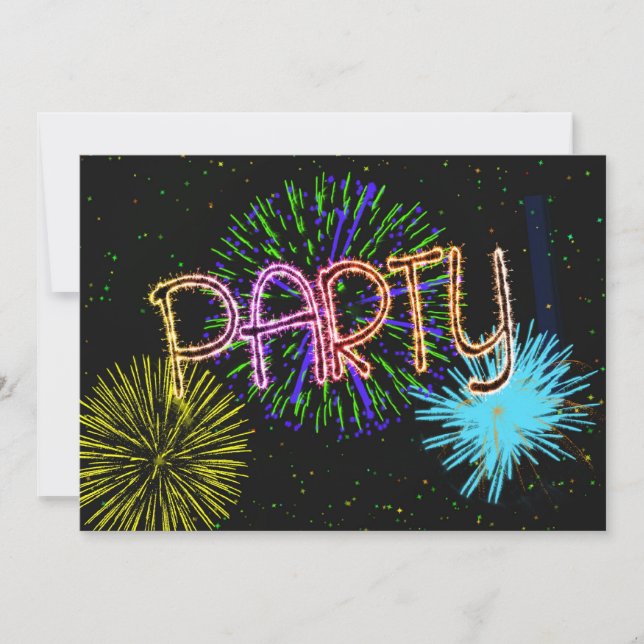 Invitation de la fête des feux d'artifice (Devant)