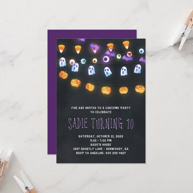 Invitation de la fête des Lumières Citrouilles d'H (Devant/Arrière en situation)