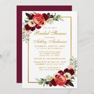 Invitation de la Fête des mariées de Boho Floral d