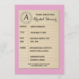 Invitation de la Fête des mariées du livre de bibl