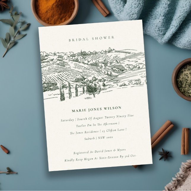 Invitation de la Fête des mariées Sketch Mountain  (Créateur téléchargé)