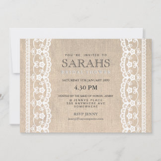 Invitation de la Fête des mariées White Lace & Bur