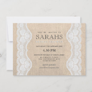 Invitation de la Fête des mariées White Lace & Bur