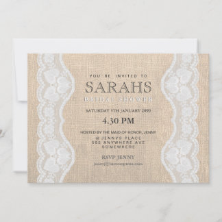 Invitation de la Fête des mariées White Lace & Bur
