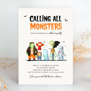Invitation de la fête des monstres d'Halloween