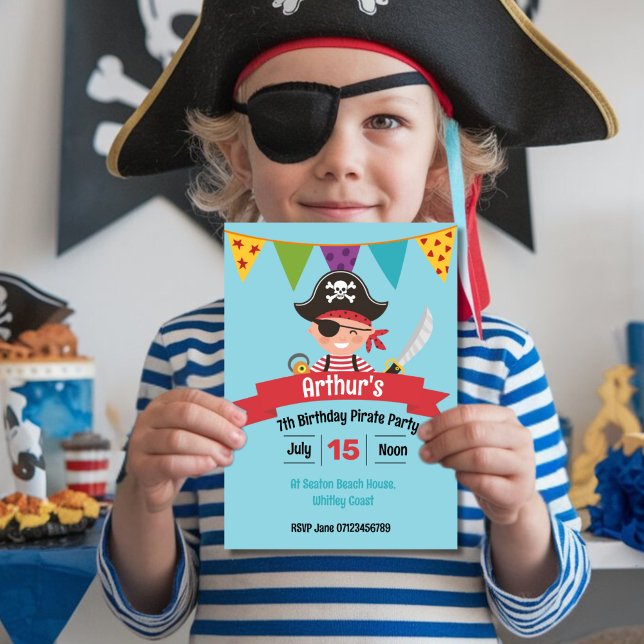 Invitation de la fête des pirates pour enfants (Créateur téléchargé)