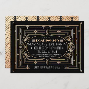 Invitation de la fête des Roaring 20's New years