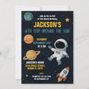 Invitation de la fête des roquettes de Cute Galaxy