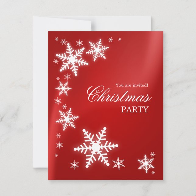 Invitation de la fête des Snowflakes de Noël (Roug (Devant)