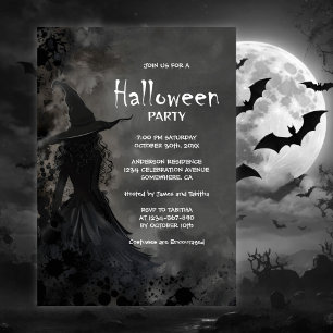 Invitation de la fête des sorcières d'Halloween