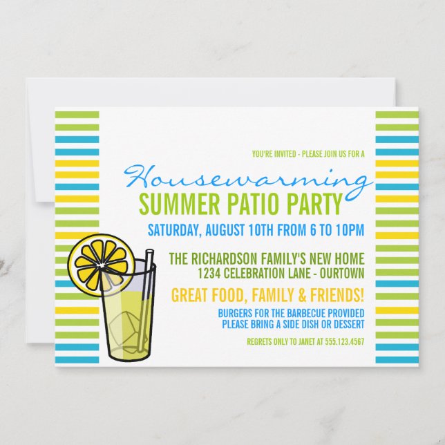 Invitation de la fête d'été du Patio (Devant)