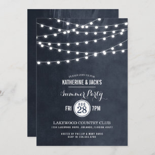 Invitation de la fête d'été Midnight Blue String L