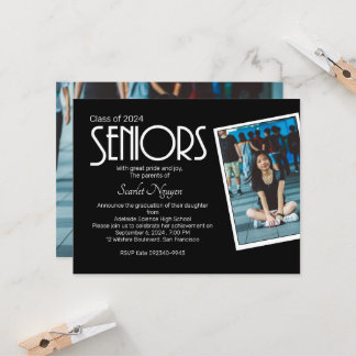 Invitation de la fête d'études pour les aînés simp