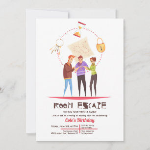 Invitation de la fête d'évasion de salle
