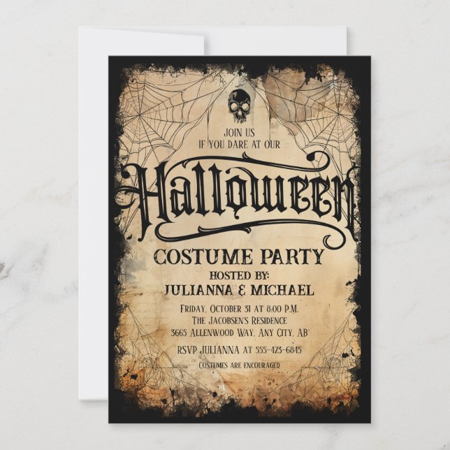 Invitation de la fête d'Halloween (Devant)