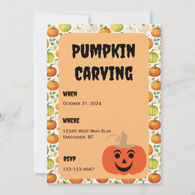 Invitation de la fête d'Halloween (Devant)
