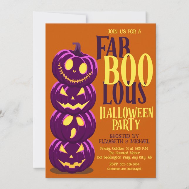 Invitation de la fête d'Halloween (Devant)