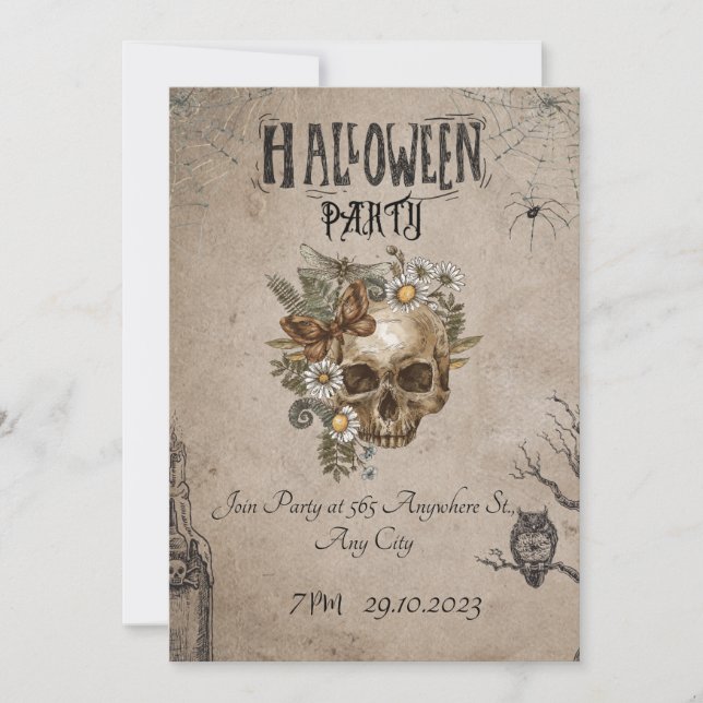 Invitation de la fête d'Halloween (Devant)