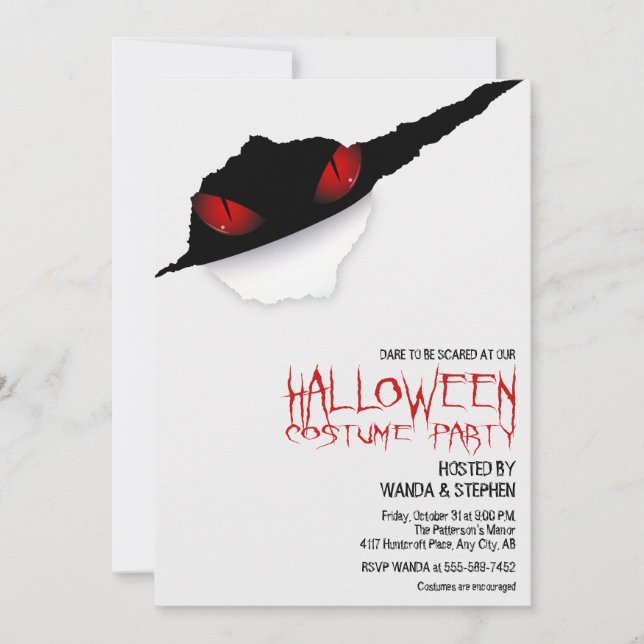 Invitation de la fête d'Halloween (Devant)