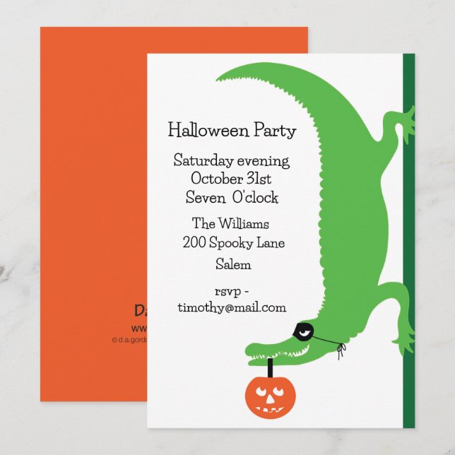 Invitation de la fête d'Halloween (Devant / Derrière)