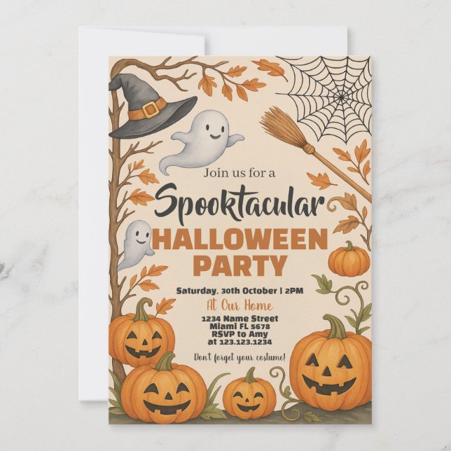 Invitation de la fête d'Halloween (Devant)