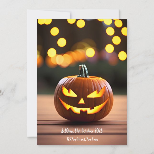Invitation de la fête d'Halloween (Devant)