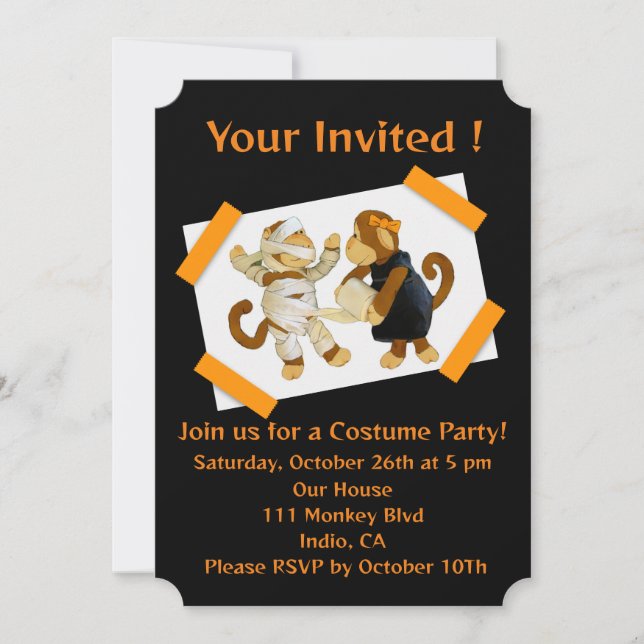 Invitation de la fête d'Halloween (Devant)