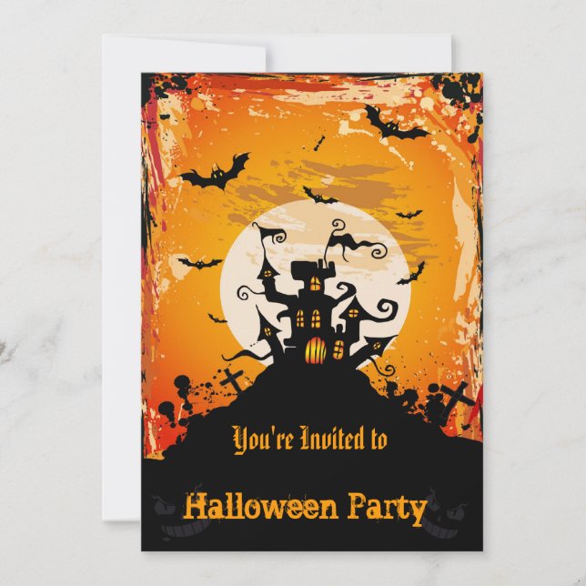 Invitation de la fête d'Halloween (Devant)