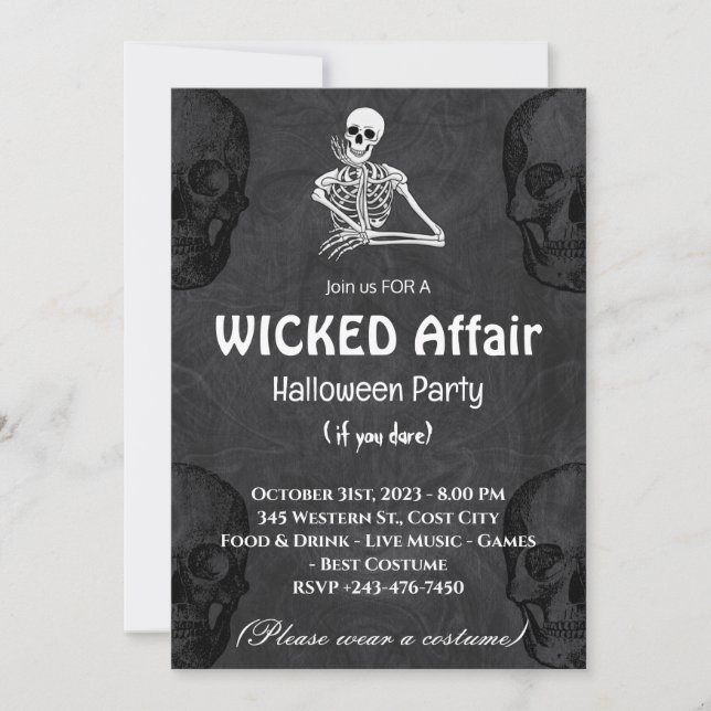 Invitation de la fête d'Halloween (Devant)