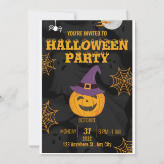 Invitation de la fête d'Halloween 2024 : Éffrayant