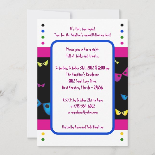 Invitation de la fête d'Halloween 5x5 Evil Eyes (Devant)