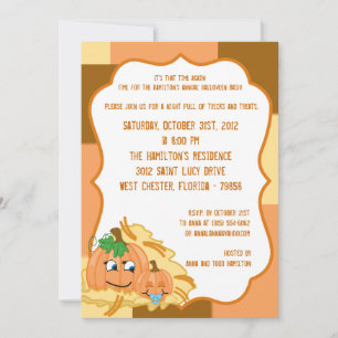 Invitation de la fête d'Halloween 5x7 Citrouille