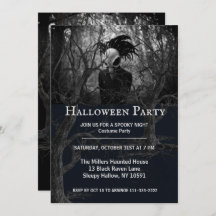 Invitation de la fête d'Halloween à crâne d'oiseau